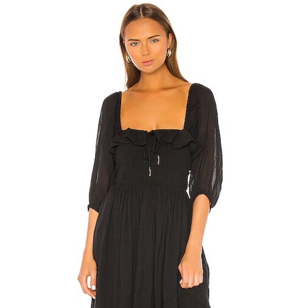 Free People Black Midi Dress